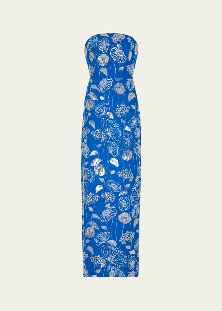 Milly Orion Strapless Sequin Embroidered Maxi Dress - Bergdorf Goodman