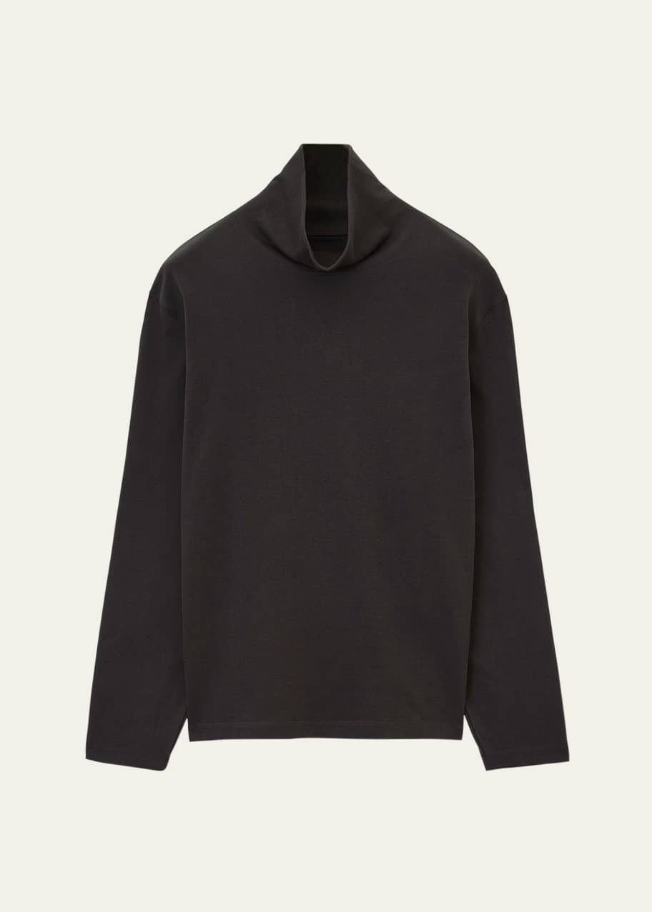 Image 1 of 1: Men's Heavy Jersey Mock-Neck T-Shirt