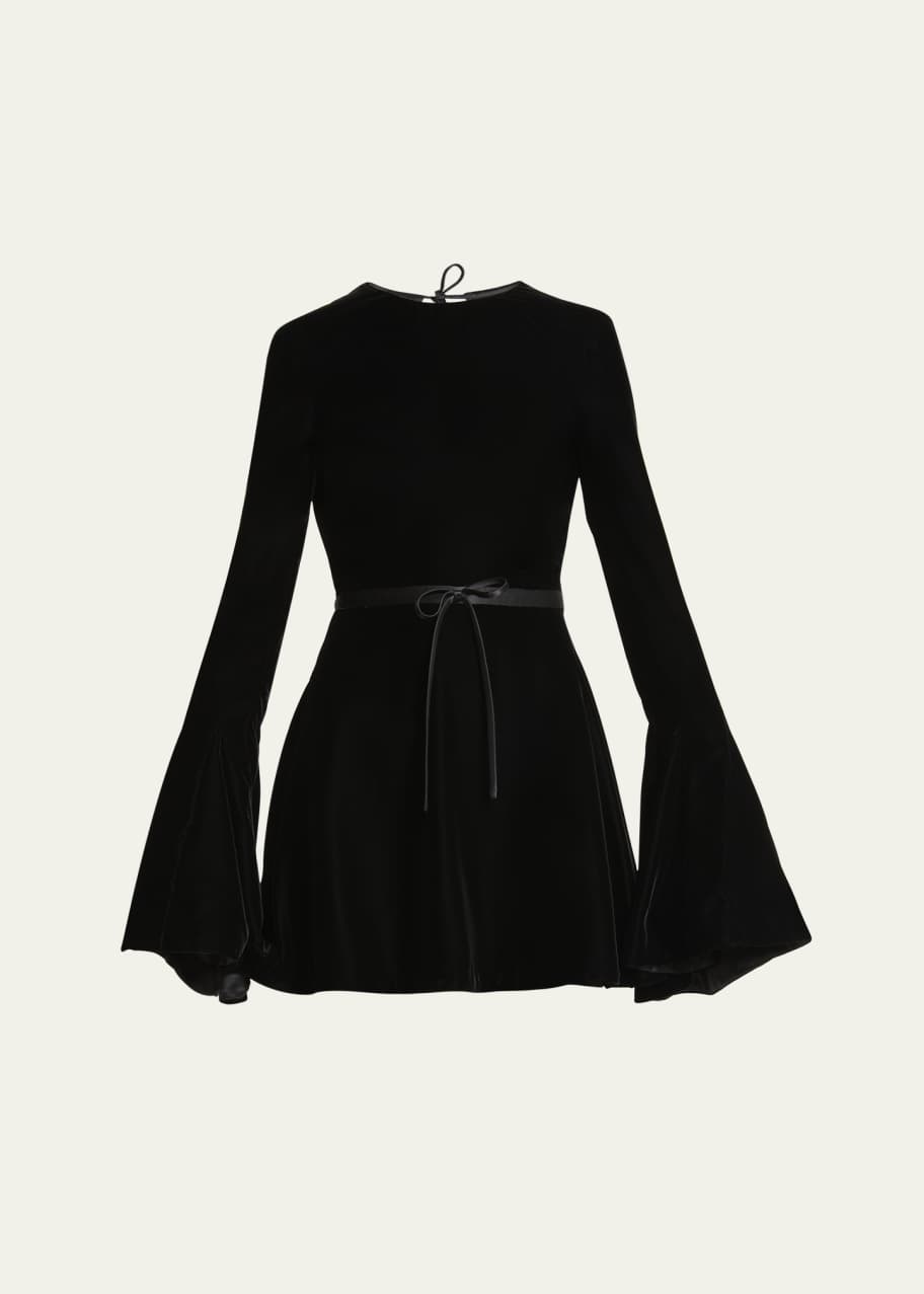 Open Back Velvet Skater Mini Dress