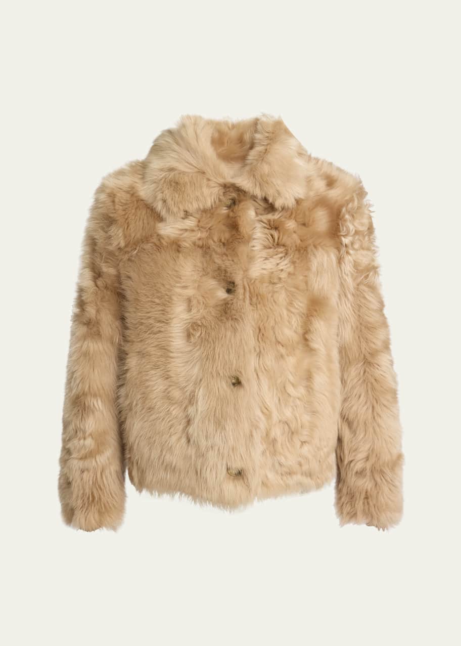 Image 1 of 1: Short Lamb Shearling Jacket