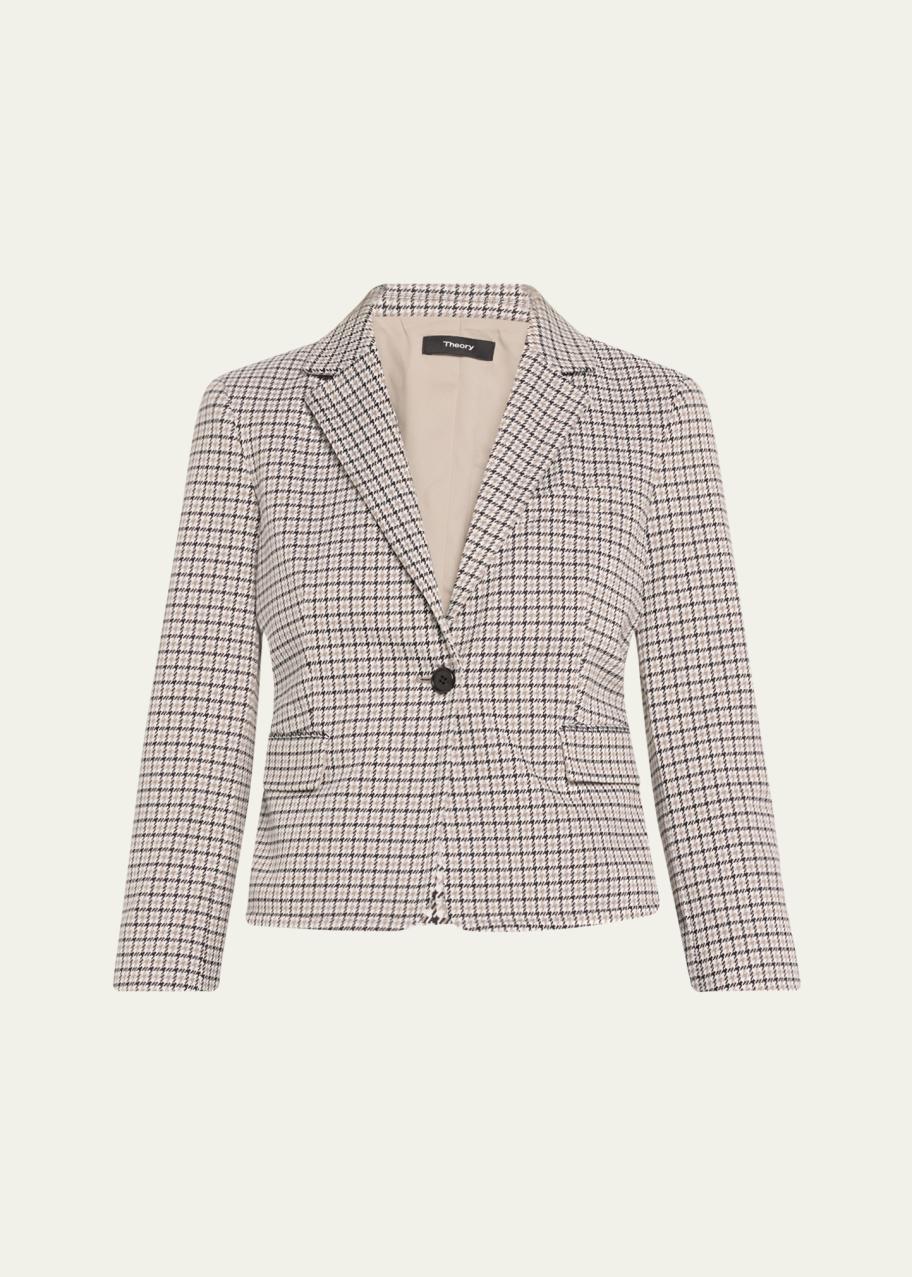 Theory Micro Houndstooth Stretch Blazer - Bergdorf Goodman
