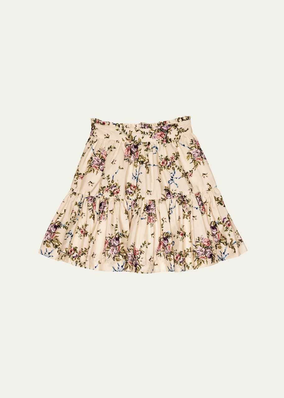 Image 1 of 1: Girl's Belle Floral-Print Skirt, Size 12-16