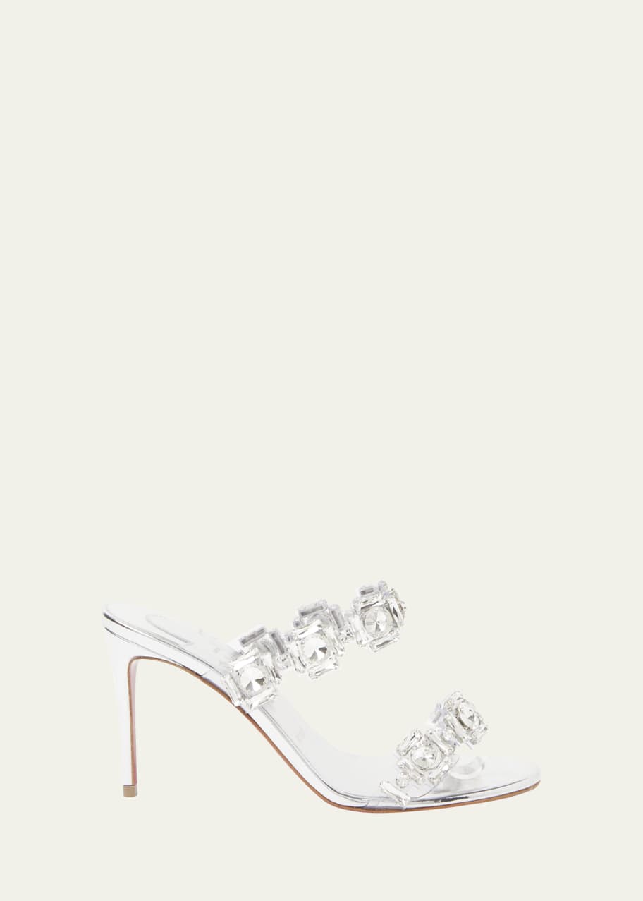 Christian Louboutin Just Jewel Clear Red Sole Slide Sandals