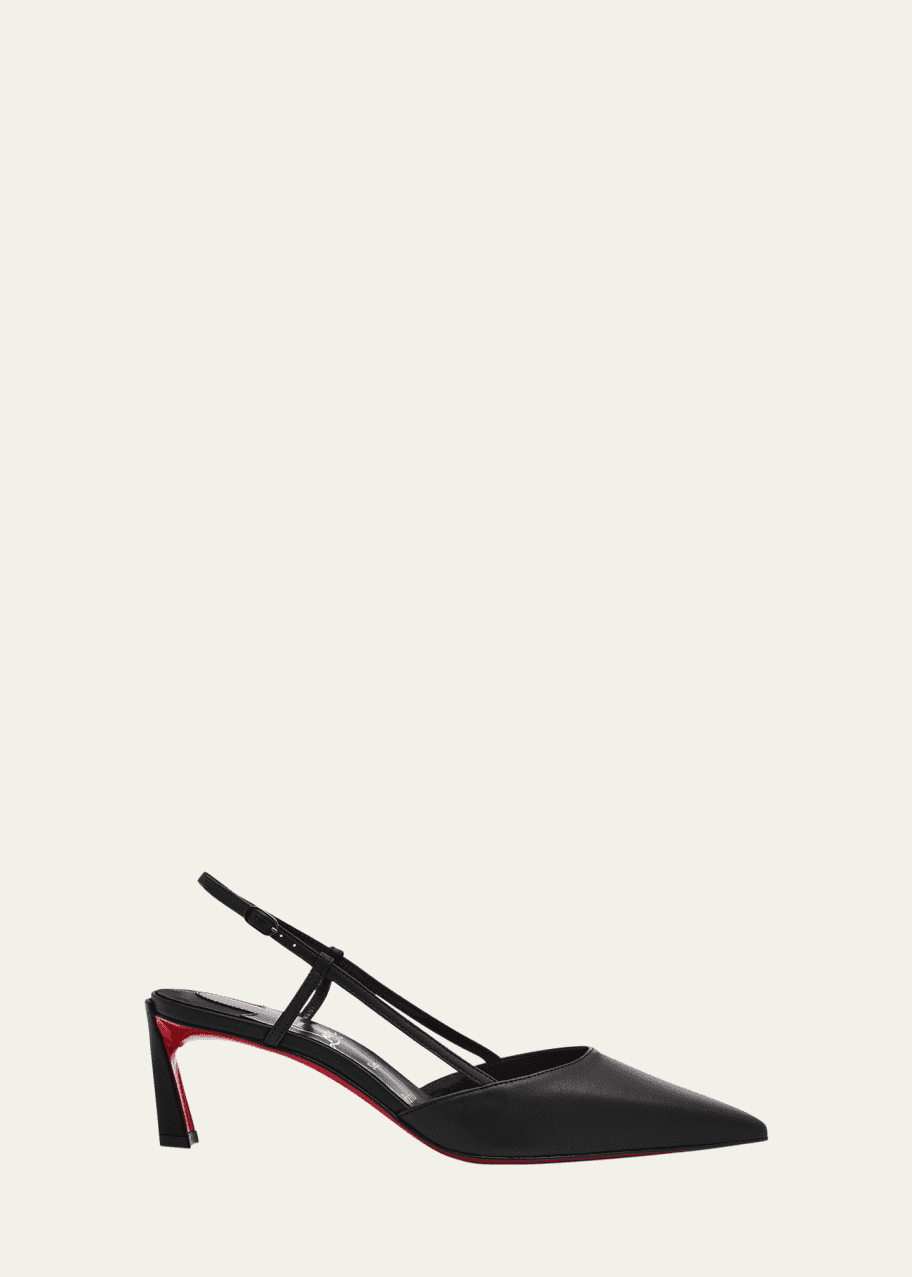 Image 1 of 1: Condoroline Leather Red Sole Slingback Pumps