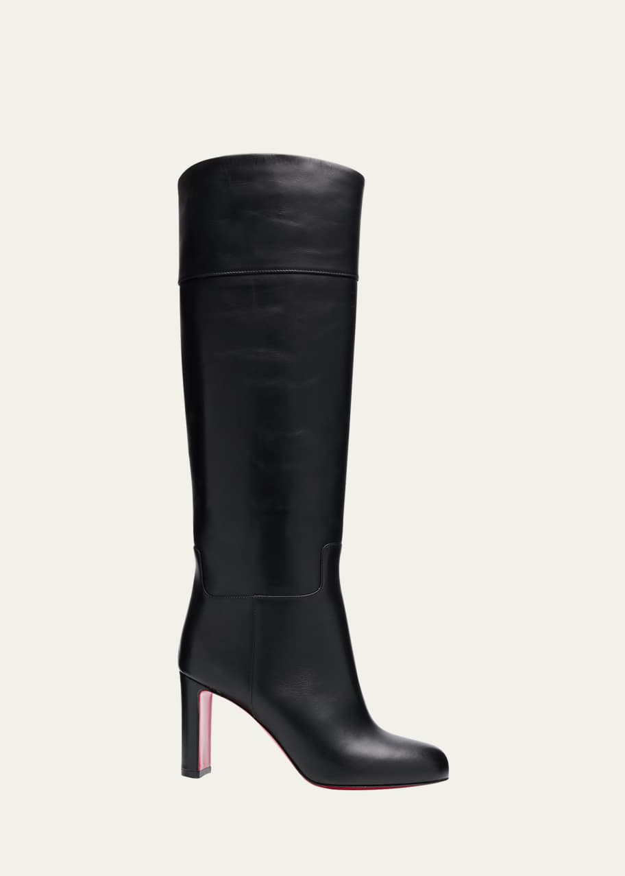 Christian Louboutin Loo Leather Red Sole Knee Boots - Bergdorf Goodman