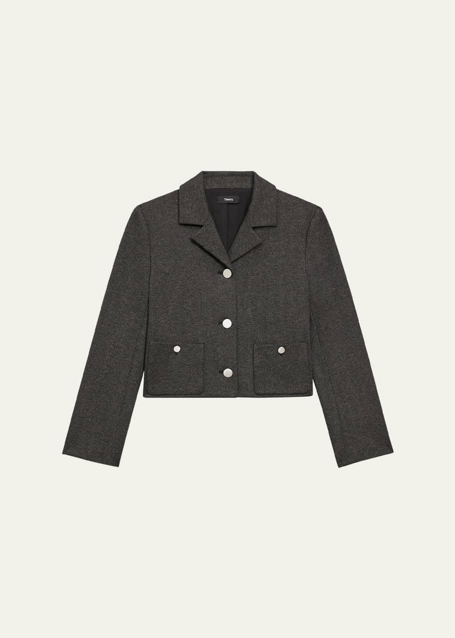肌触りがいい Patch Cropped Boxy Theory Pocket Goodman Bergdorf - Jacket ジャケット・アウター