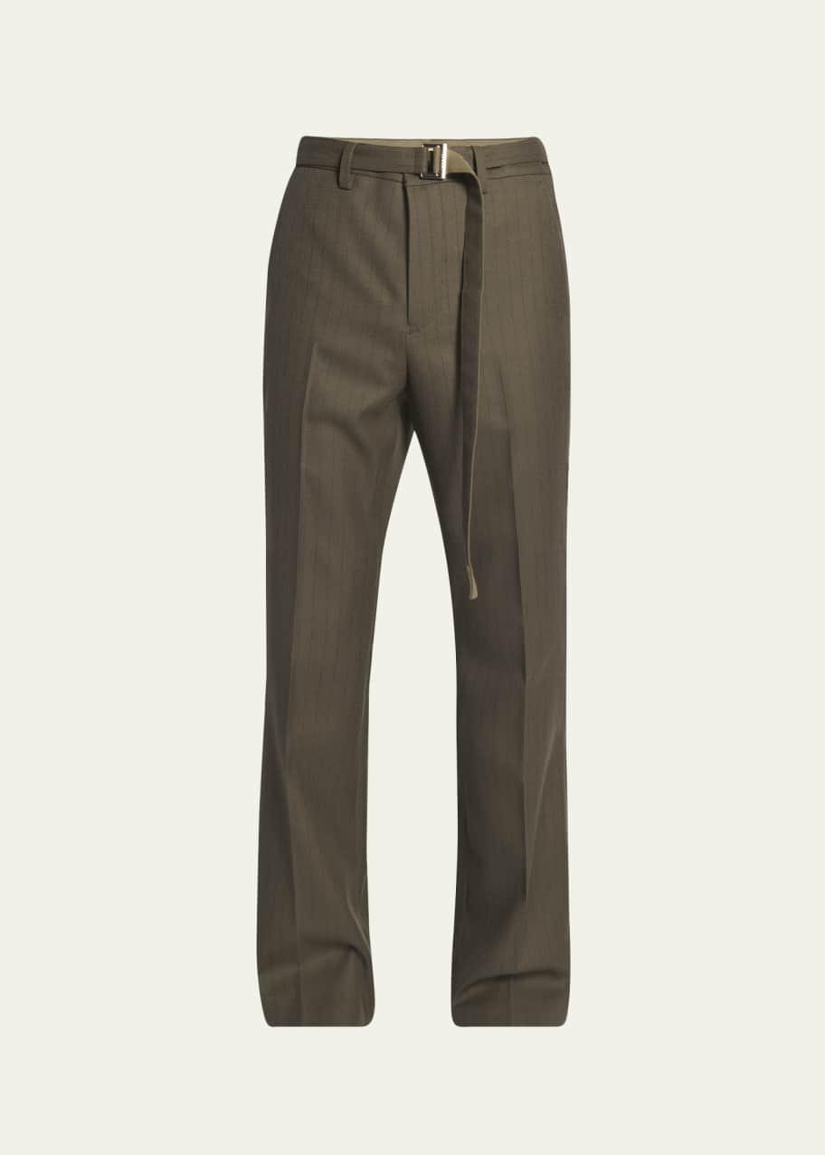 Image 1 of 1: Men's Khaki Pinstripe Pants