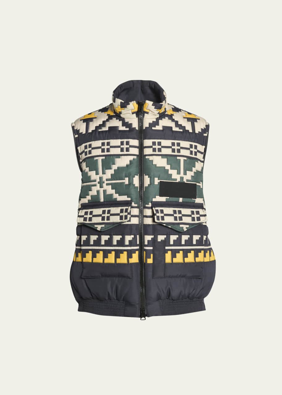 SACAI Men's Fair Isle Quilted Puffer Vest - Bergdorf Goodman