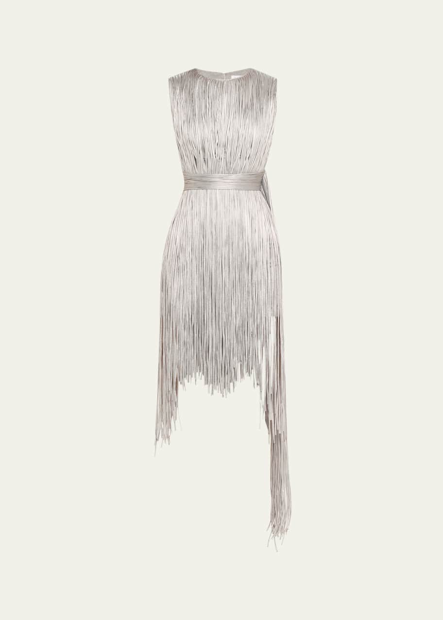metallic fringe mini dress Sequin Fringe Short Sleeveless Dress by Ladivine CD780
