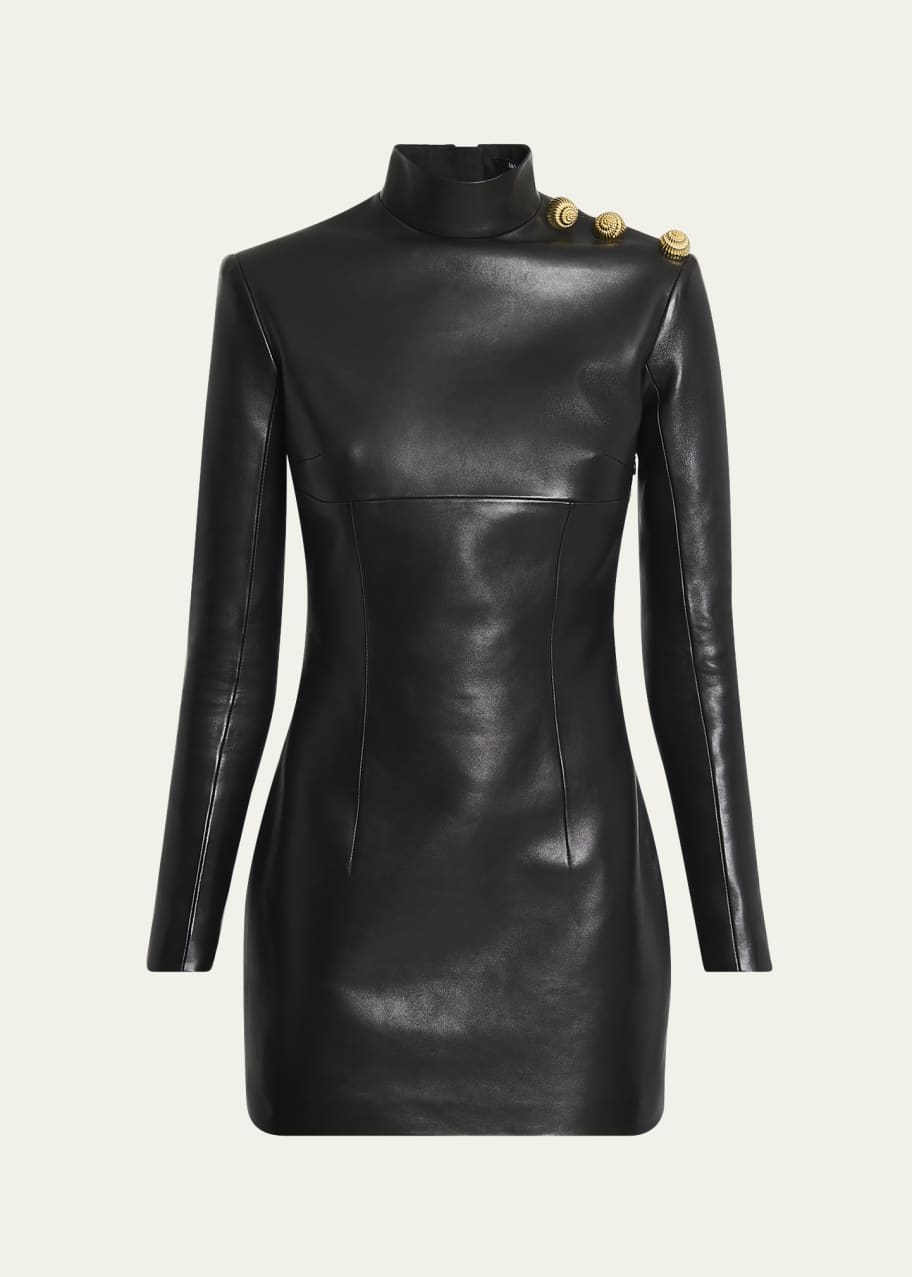 balmain leather mini dress Balmain