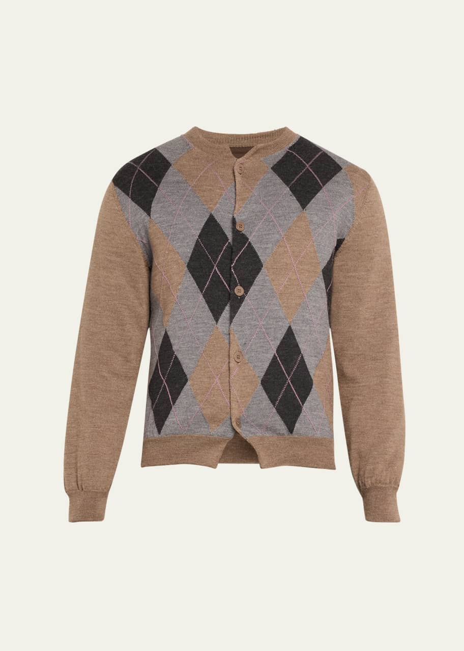 トップス MAGLIANO wool cardigan 23AW Magliano Men's Argyle Wool Cardigan - Bergdorf Goodman