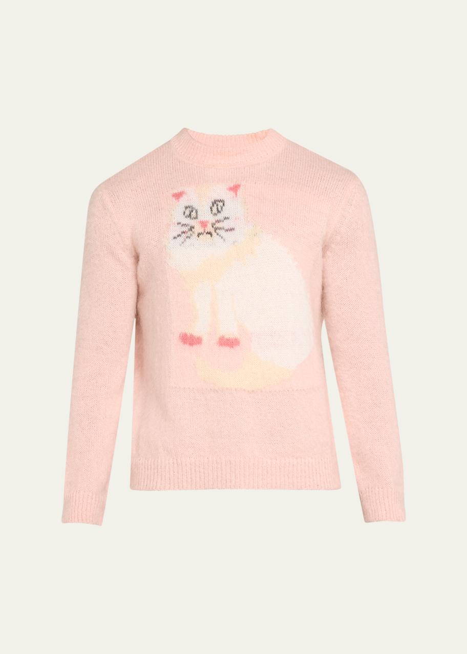 Magliano Men's Cat Intarsia Sweater - Bergdorf Goodman