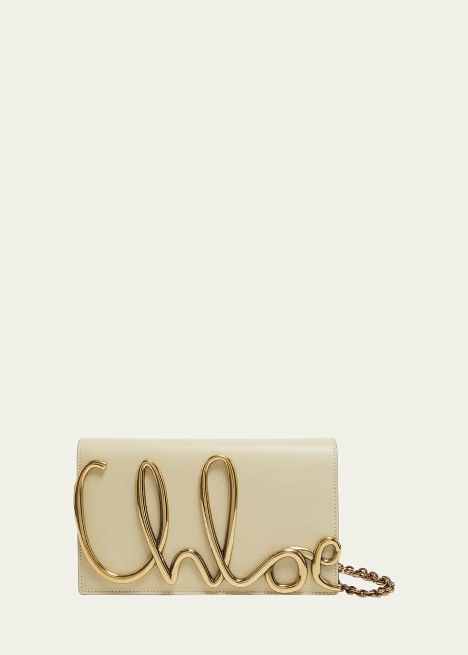 Image 1 of 1: Metal Logo Crossbody Bag in Smooth Calfskin