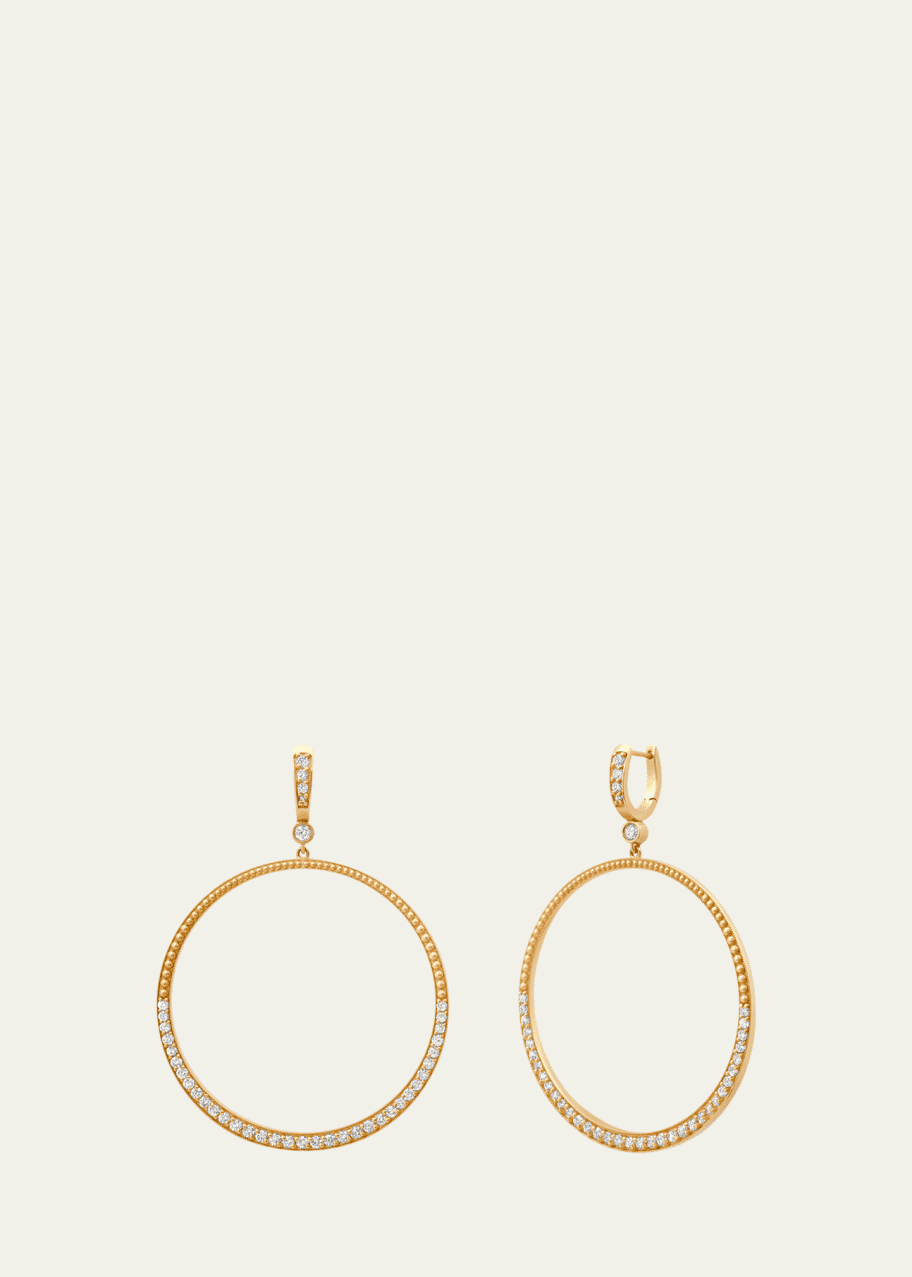 Image 1 of 1: 14K Yellow Gold Huggie Diamond Hoop Earrings
