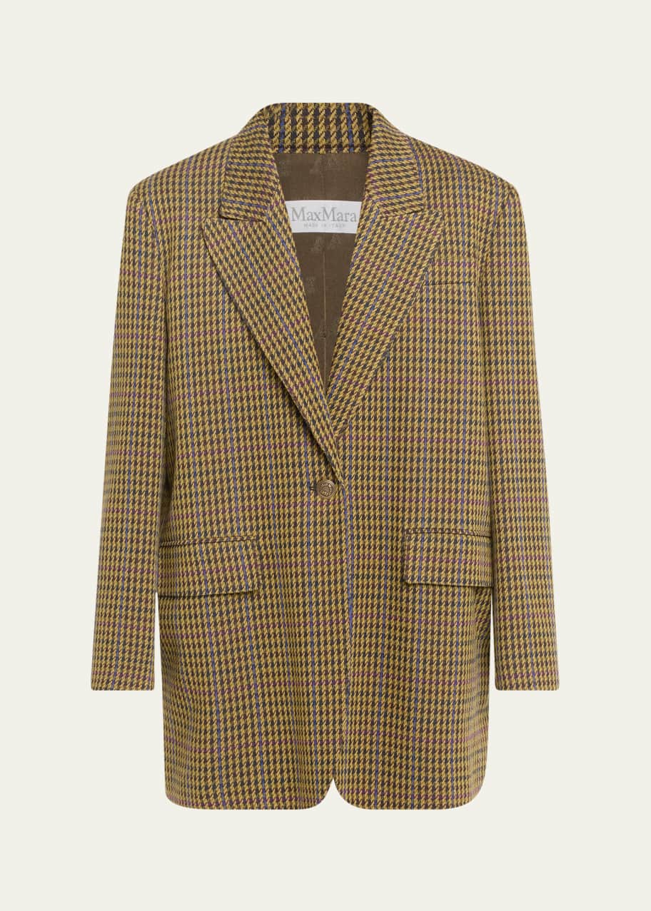 Image 1 of 1: Atlanta Single-Breasted Houndstooth Blazer