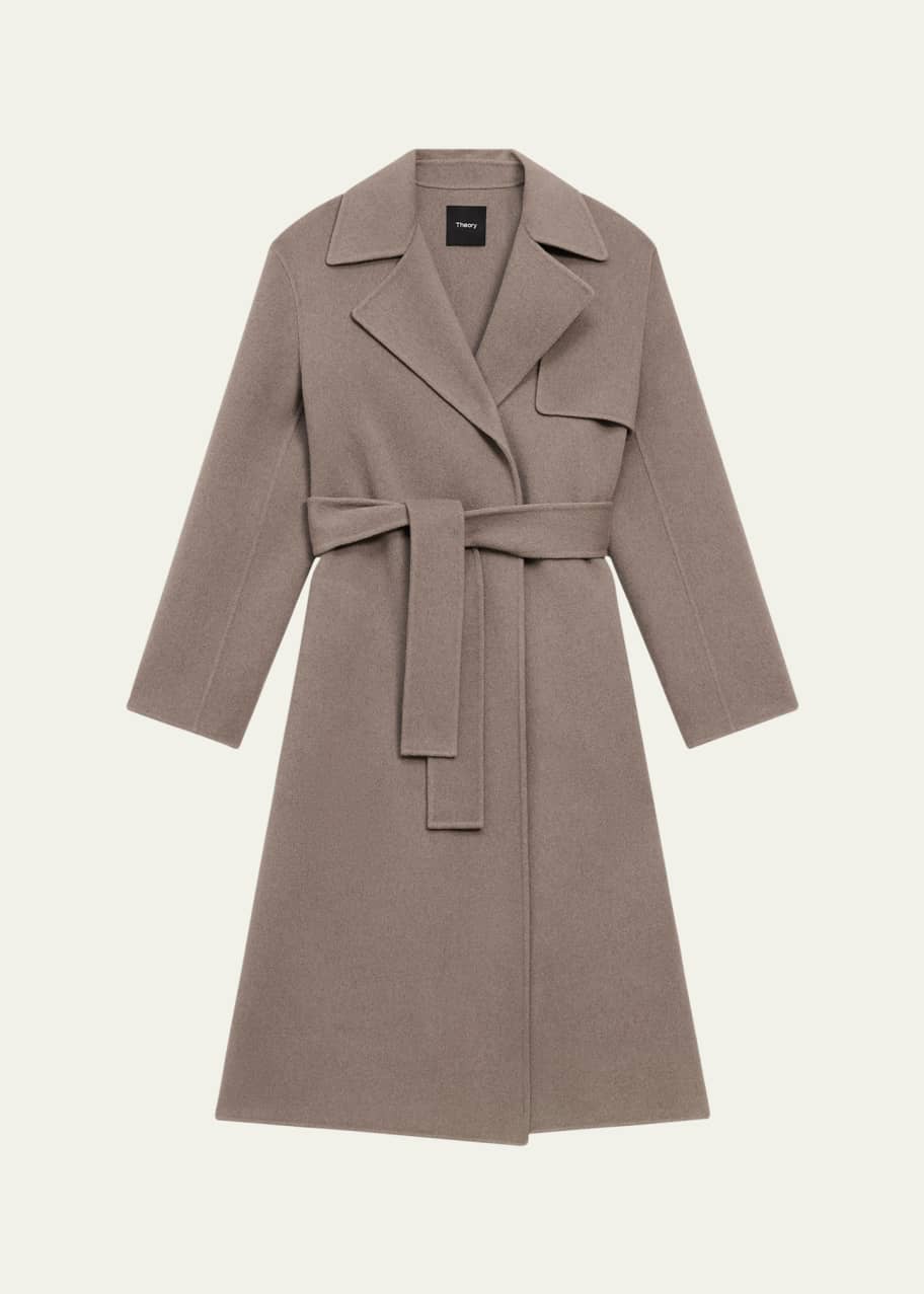 Theory Wool & Cashmere Long Wrap Trench Coat - Bergdorf Goodman