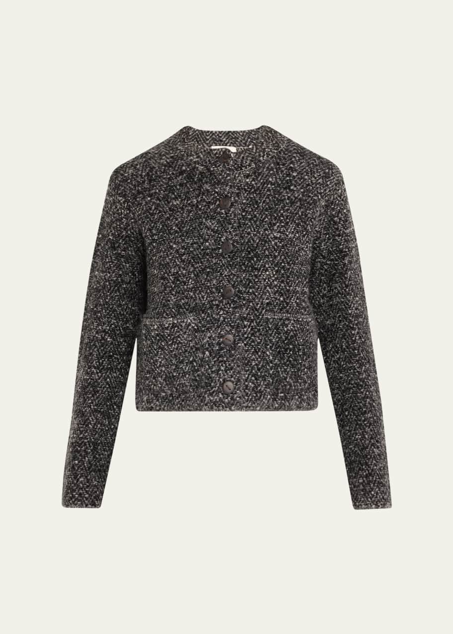 Image 1 of 1: Herringbone Cashmere Jacket