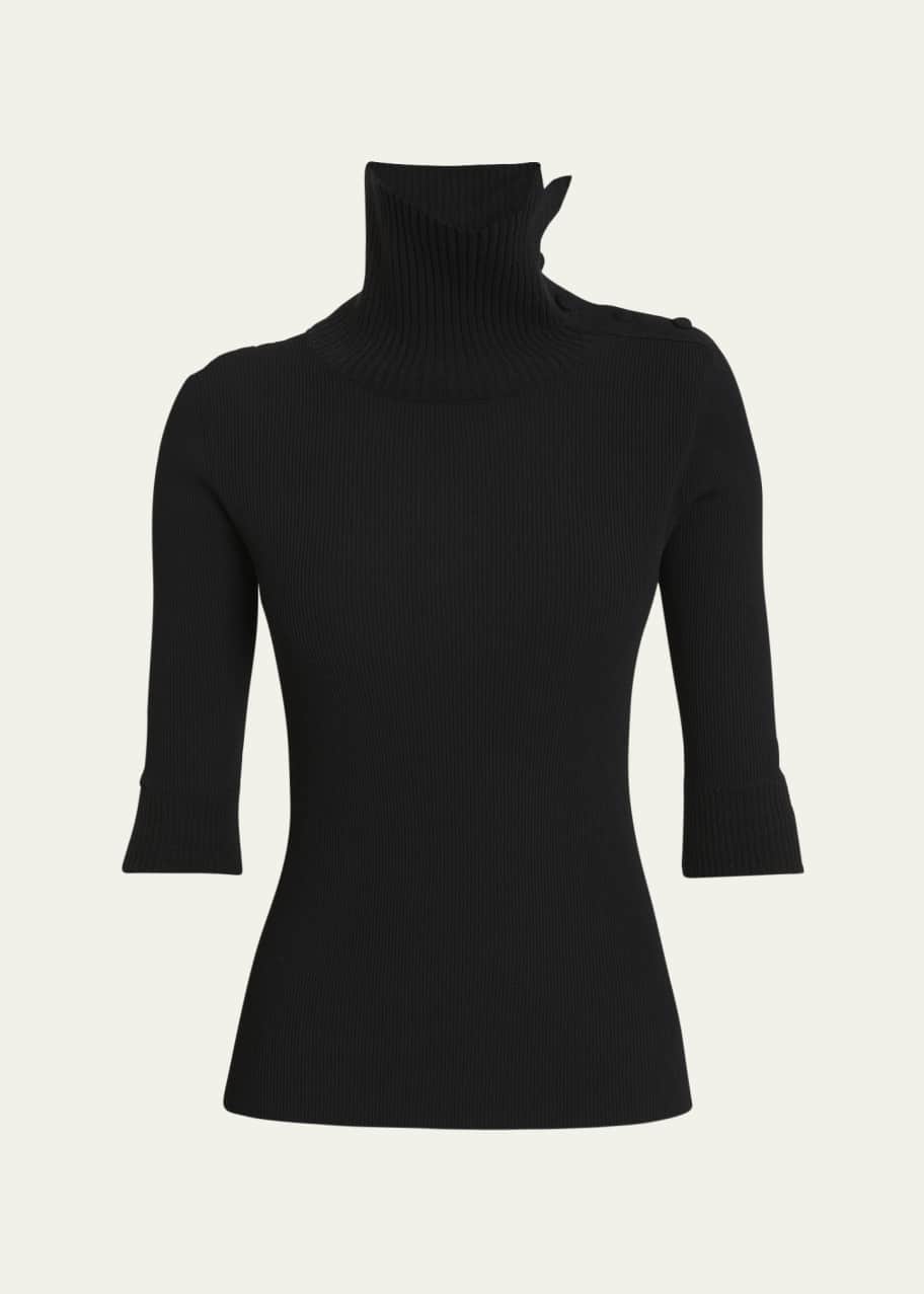 Image 1 of 1: Daxton Rib-Knit Turtleneck Top