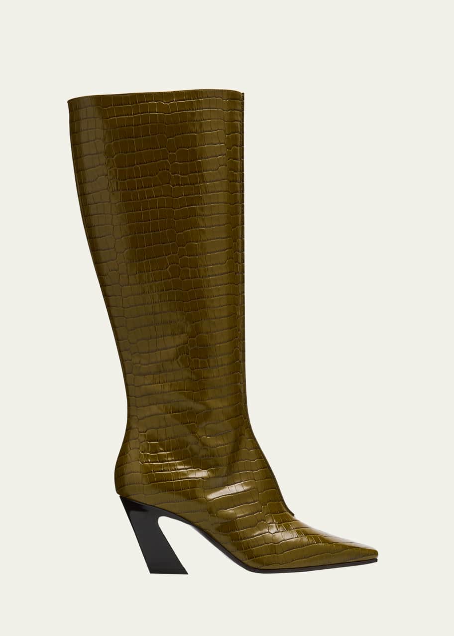 Image 1 of 1: Lewis Croco Knee Boots