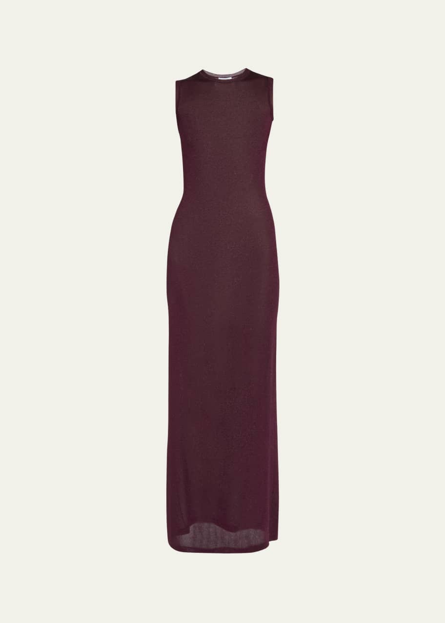 long sleeve rib knit dress Colette Premium Long Sleeved Ribbed Knit Maxi Dress in Dark Natural main image 1