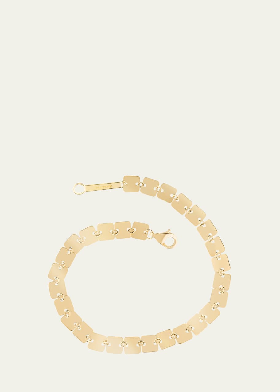 Image 1 of 1: 14K Yellow Gold Laser Square Chain Bracelet