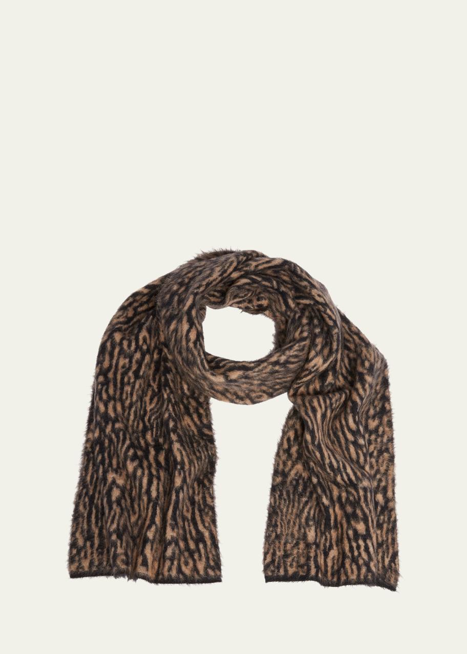 Saint Laurent Leopard Mohair and Wool Scarf - Bergdorf Goodman