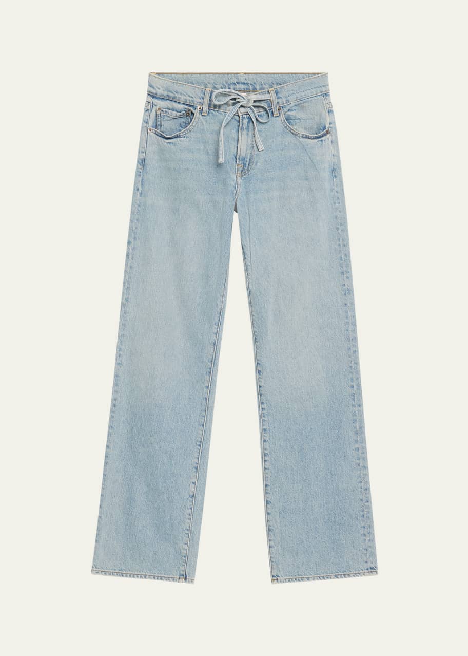 Image 1 of 1: Remi Drawstring Straight-Leg Jeans