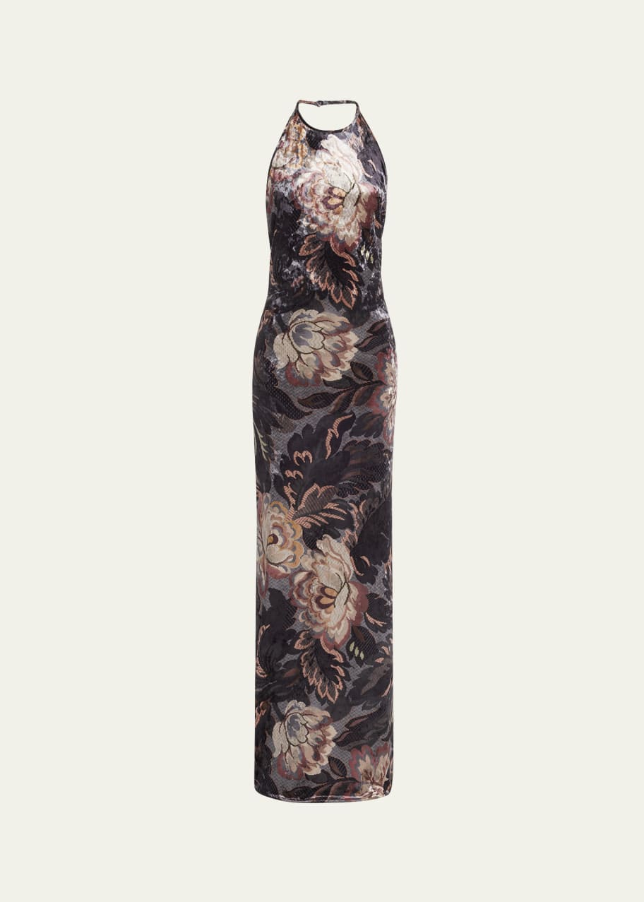 knee length dresses for ladies Hime Maxi Dress in Velvet Blue
