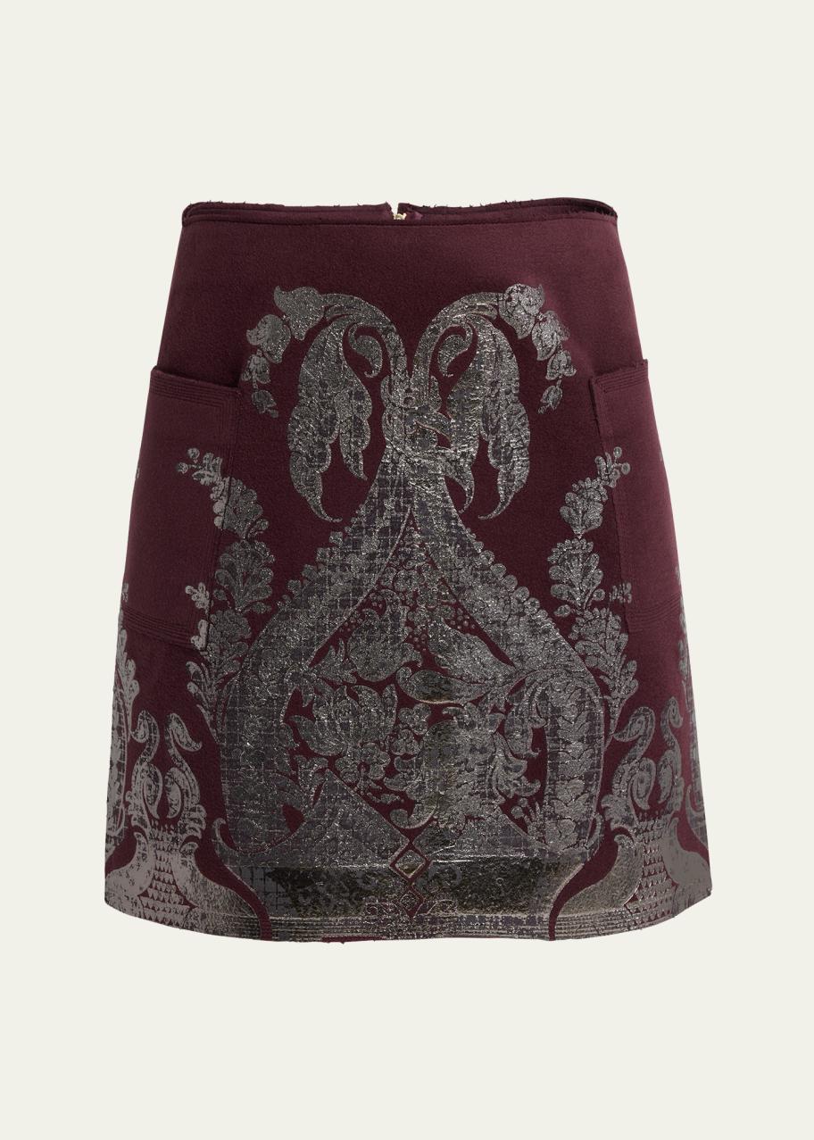 Etro Paisley Metallic Wool Cashmere Skirt - Bergdorf Goodman