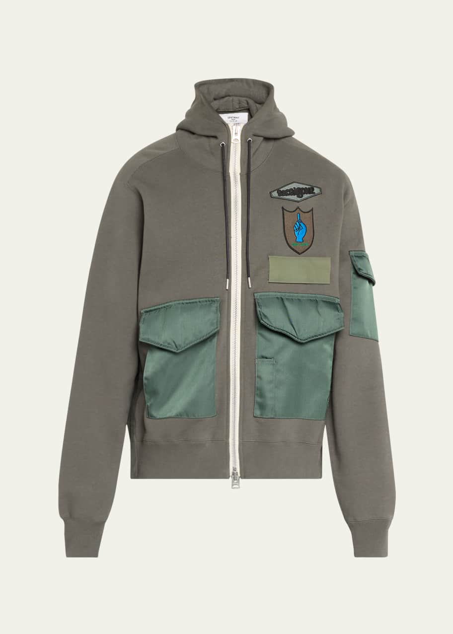 すぐ発送☆【sacai】x SPIEWAK Gonz Multi Patch Cotton Hoodie SACAI x Spiewak Men's Gonz Patch Zip Hoodie - Bergdorf Goodman