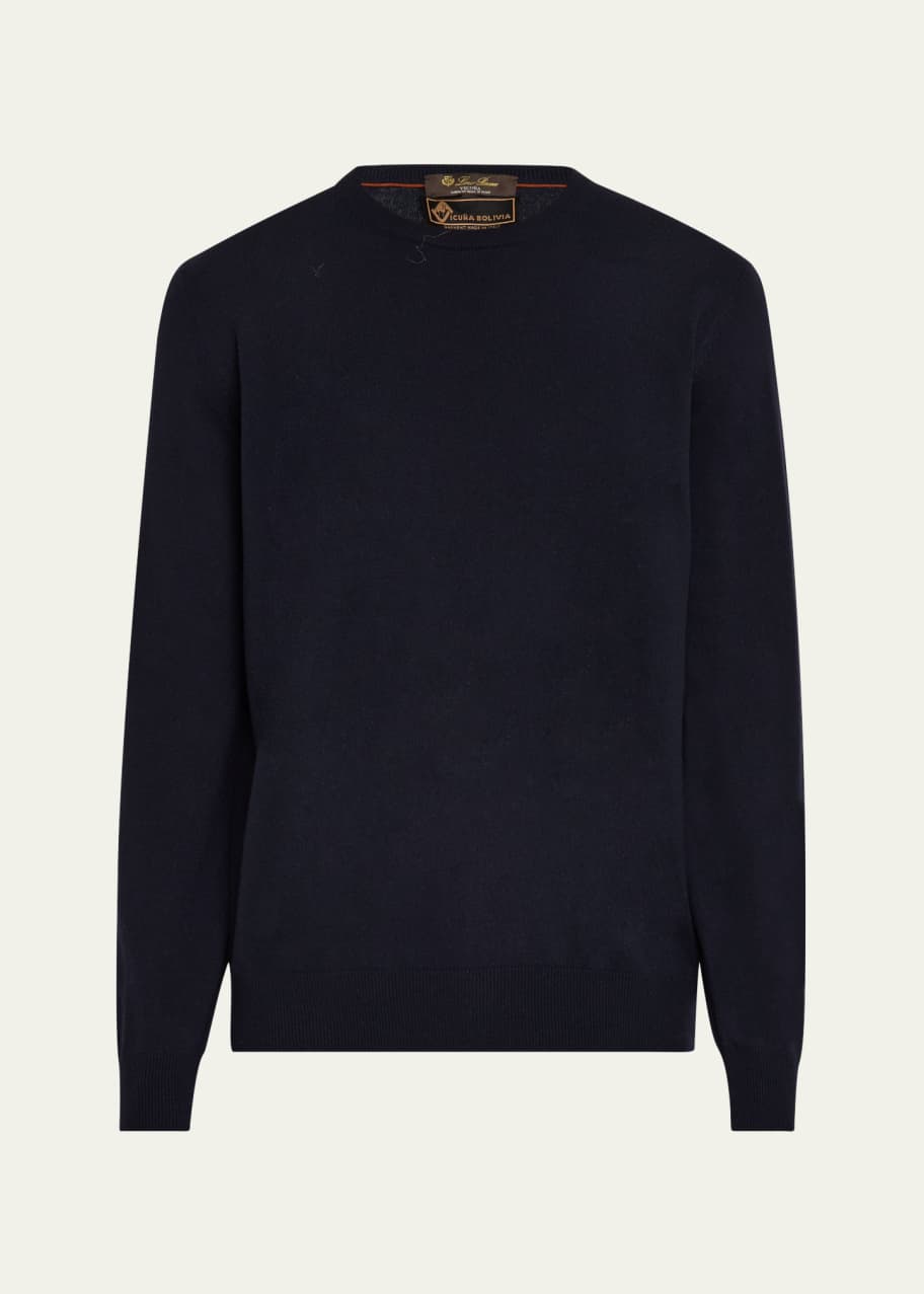 Image 1 of 1: Men's Vicuna Wool Crewneck Sweater