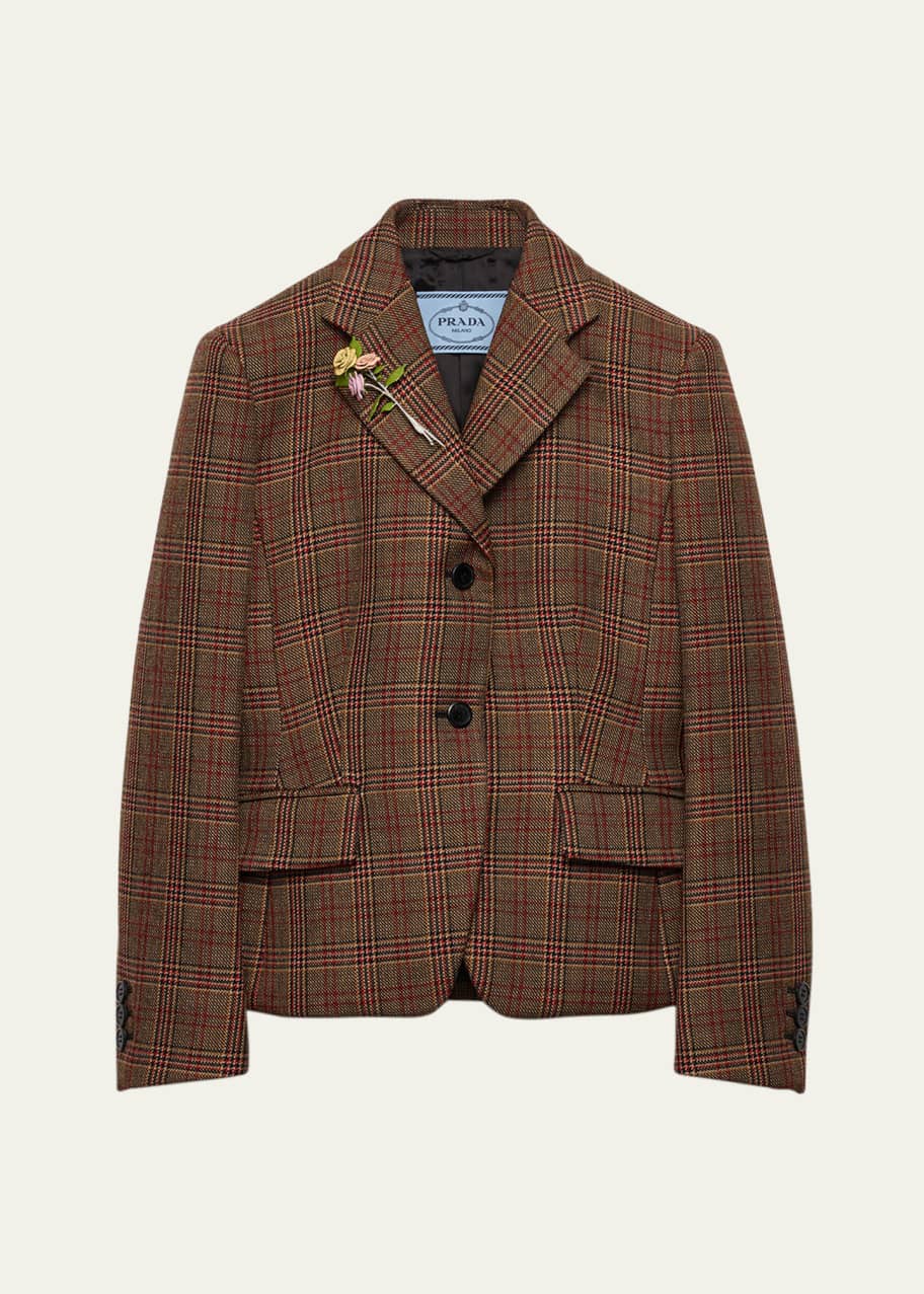 Prada Prince of Wales Check Wool Jacket - Bergdorf Goodman