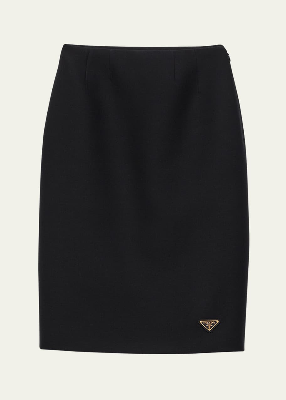 【プラダ・PRADA】Wool knit skirt Prada Pencil Tricotine Wool Skirt - Bergdorf Goodman
