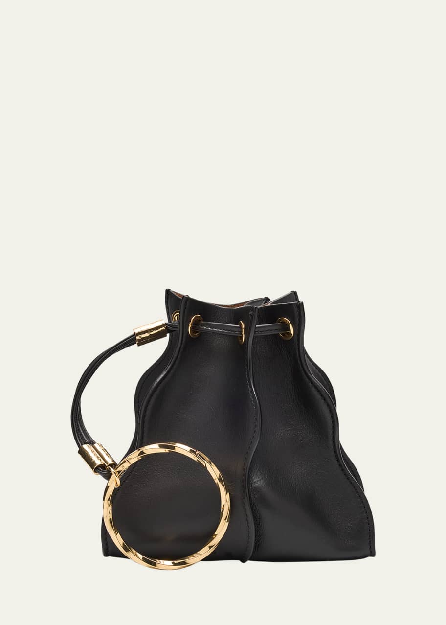 Image 1 of 1: Adria Pleated Wave Pochette Bucket Bag