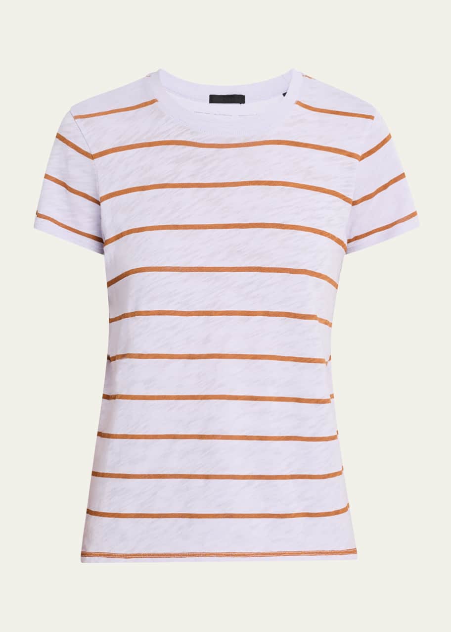 Image 1 of 1: Slub Jersey Stripe Schoolboy Short-Sleeve Tee
