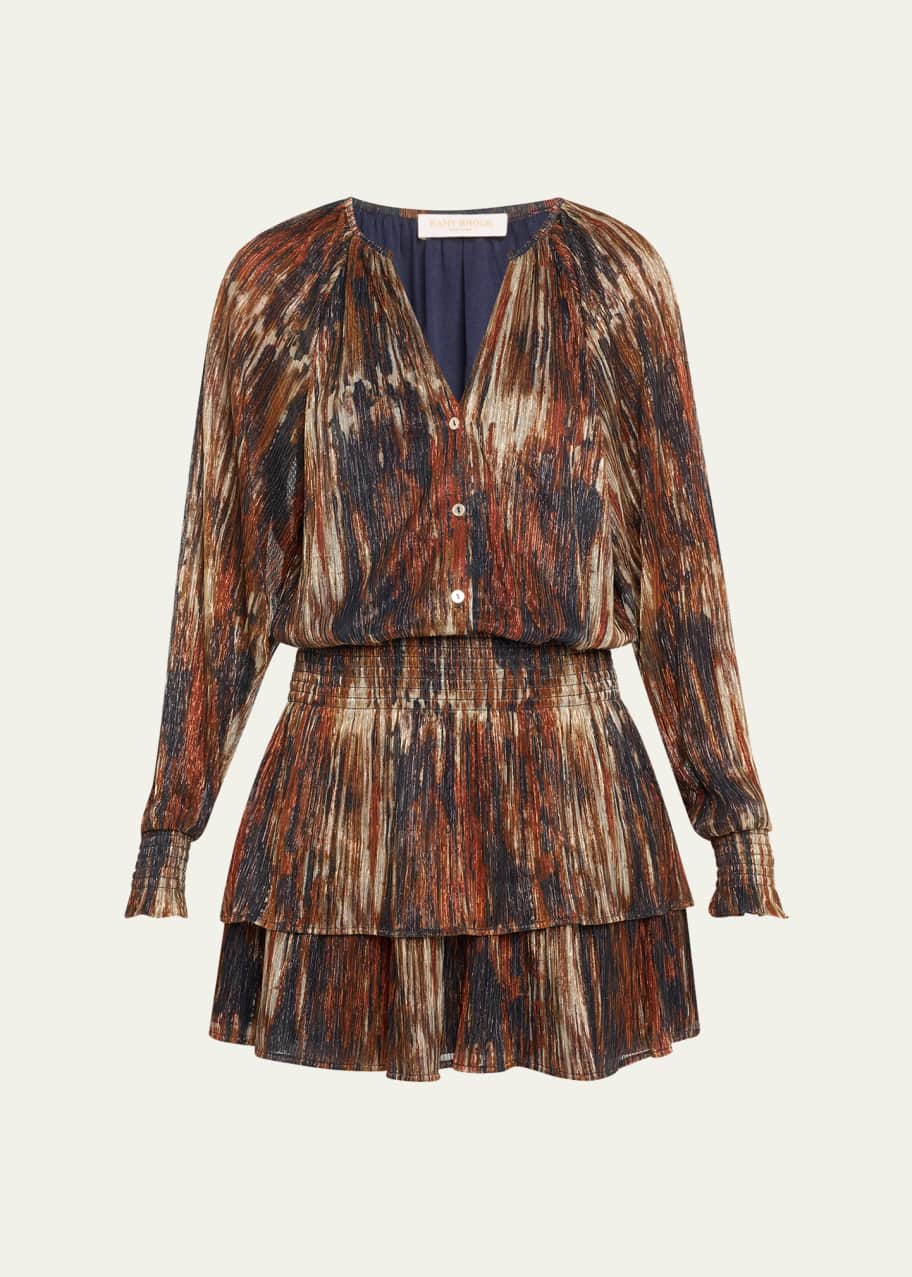 knee length dresses for ladies Nava Silk Belted Mini Shirt Dress in navy main image 0