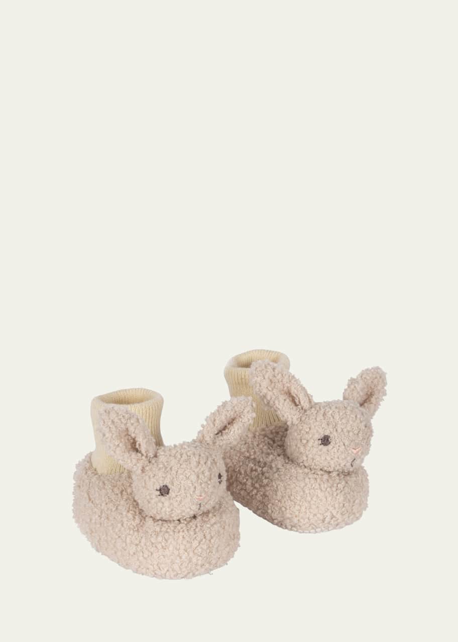 Image 1 of 1: Girl's Fuzzy Bunny Footies, Babies