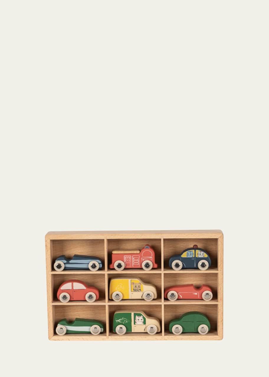 Image 1 of 1: Kid's Wooden Mini Car Set Toy