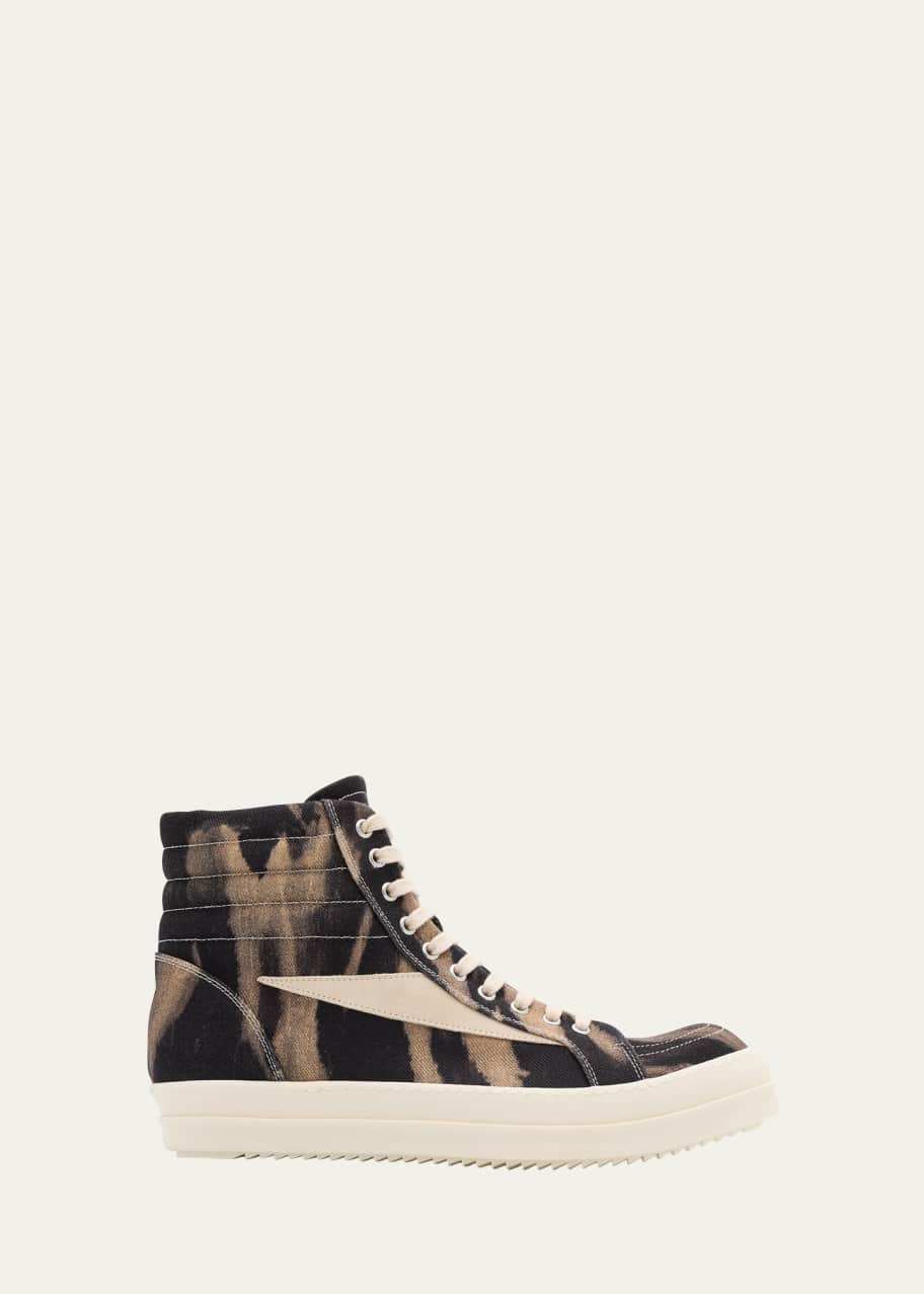 DRKSHDW RICK OWENS Men's Vintage Denim and Suede High-Top