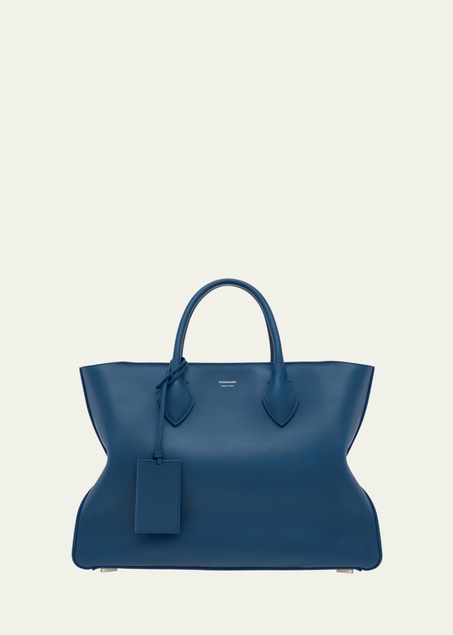 Image 1 of 1: Men's Star Leather Tote Bag