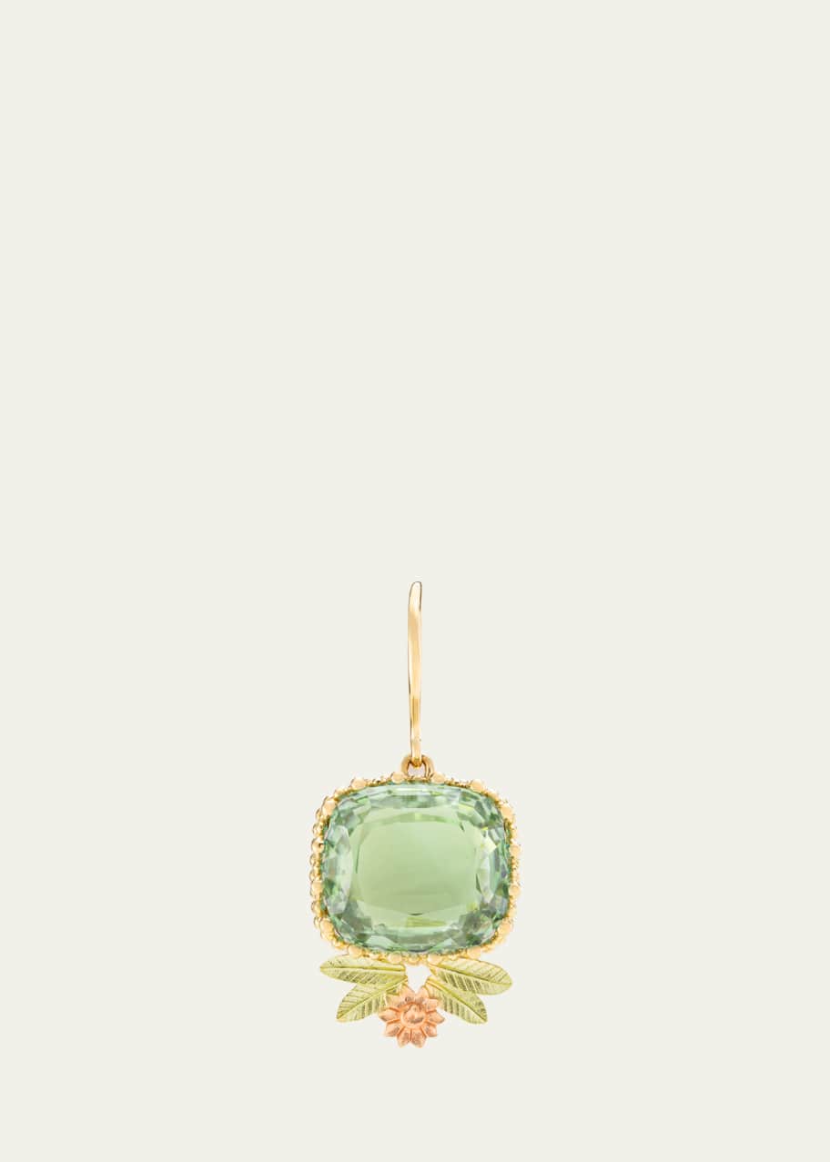Image 1 of 1: Pierreries 18K Yellow, Green, and Rose Gold Earring with Parasolite, Single