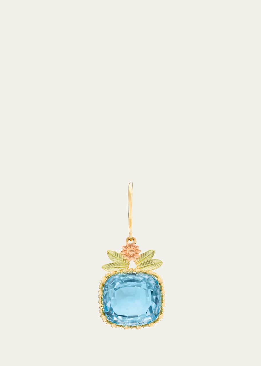 Image 1 of 1: Pierreries 18K Yellow, Green, and Rose Gold Topaz Flower Earring, Single