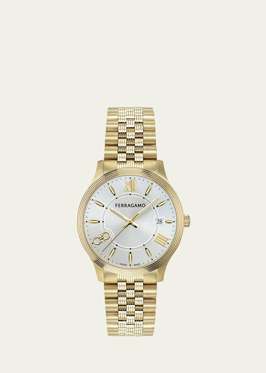 Image 1 of 1: Men's Ferragamo Duo IP Yellow Gold Bracelet Watch, 40mm