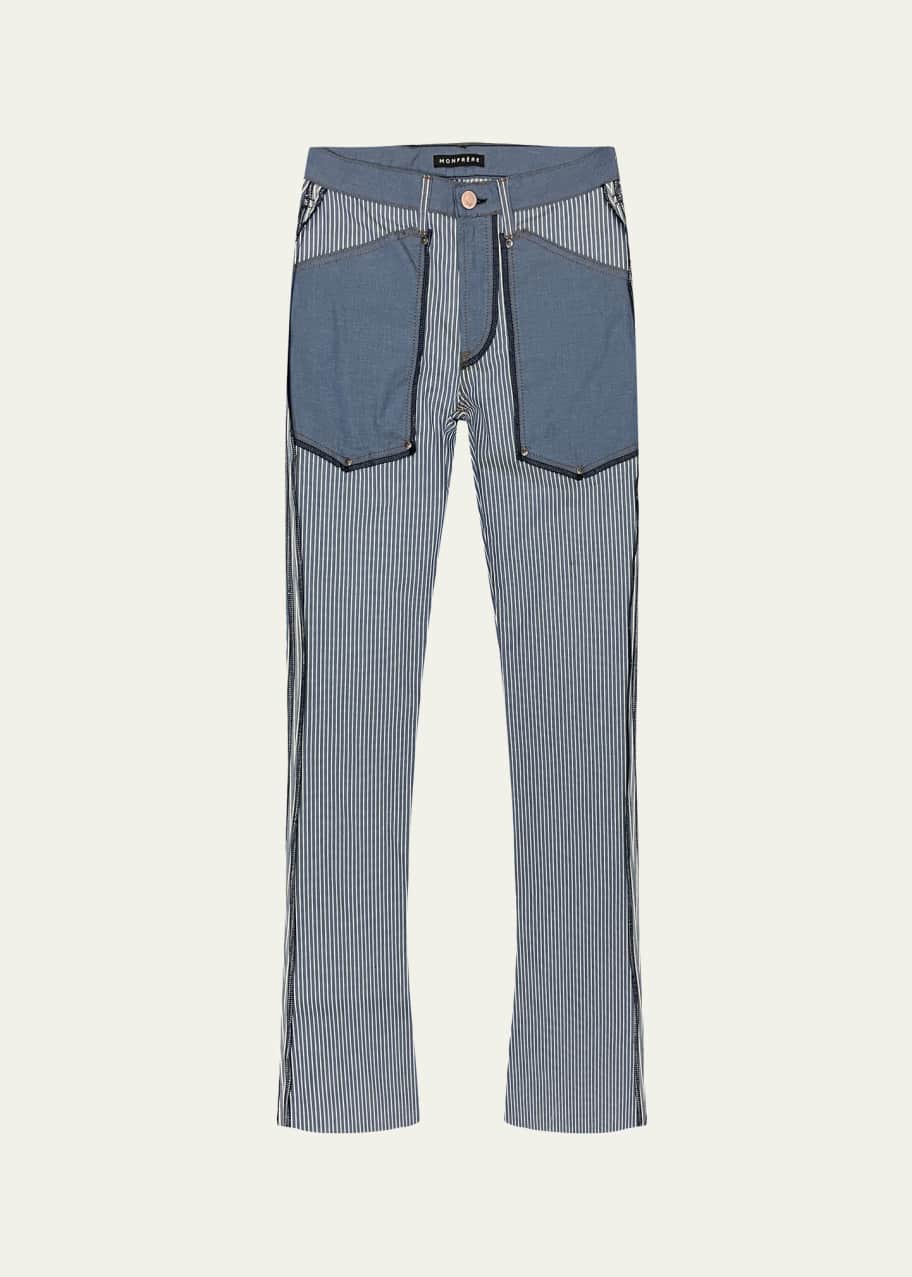 Image 1 of 1: x MFVLA1 Men's Striped Inside-Out Jeans