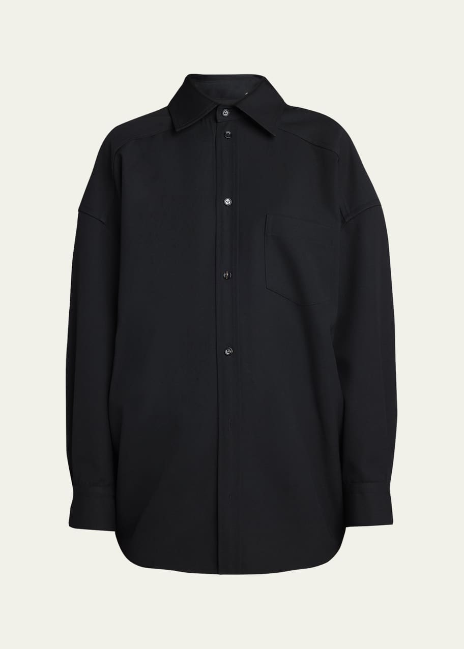 【梅ちゃん】BOTTEGA VENETA オーバーサイズシャツ Bottega Veneta Button Down Sartorial Wool Twill Shirt - Bergdorf