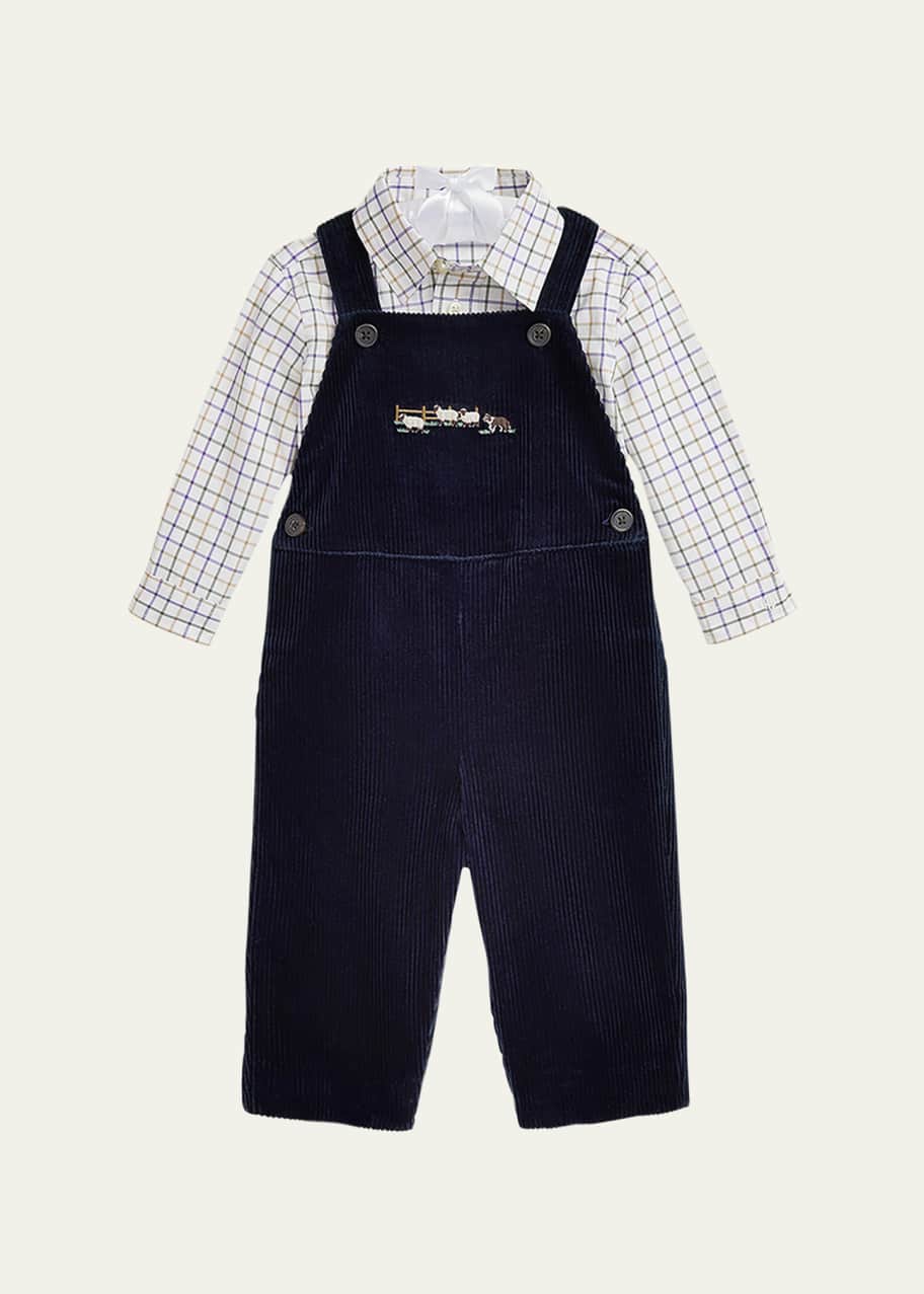 Image 1 of 1: Boy's Embroidered Corduroy W/ Button Down Shirt, Size 9M-24M
