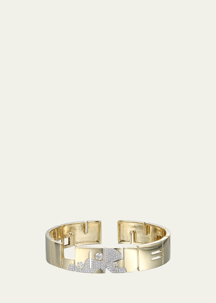 TYPE JEWELRY 14K Yellow Gold Lava Love Diamond Cuff Bracelet - Bergdorf ...