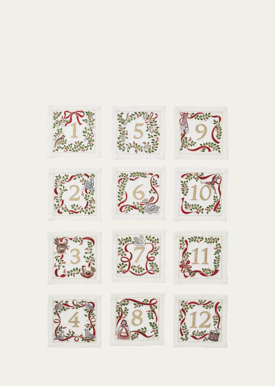 Image 1 of 1: Christmas Carol Cocktail Napkins, Set of 12