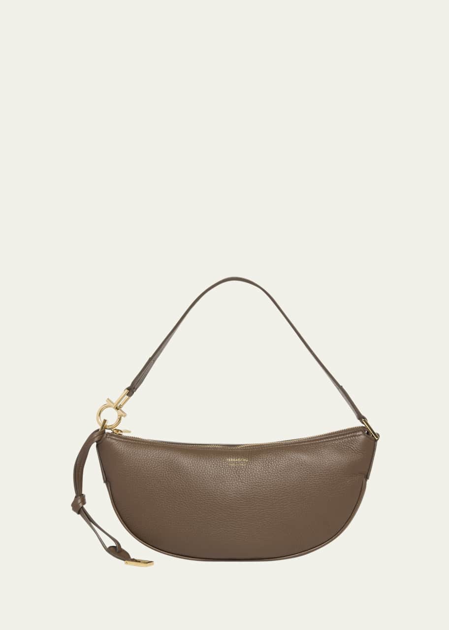バッグ・カバンその他 SALVATORE FERRAGAMO SMILE SMALL HOBO BAG IN GRAINY LEATHER Ferragamo Smile Small Leather Hobo Bag - Bergdorf Goodman