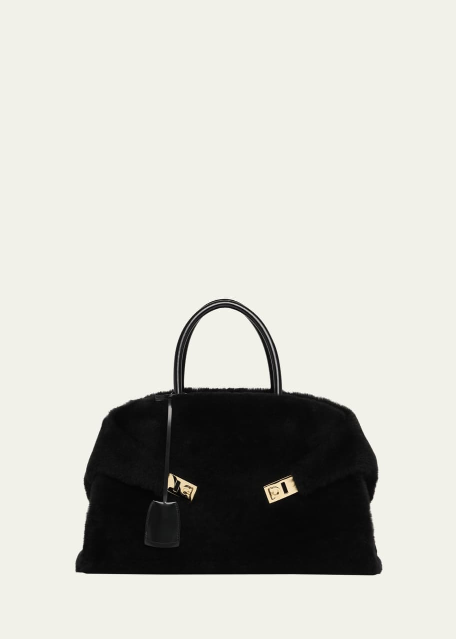 Image 1 of 1: Hug Medium Wool Top-Handle Bag